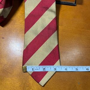 Ben Silver Gold Crimson Regimental Stripe Tie